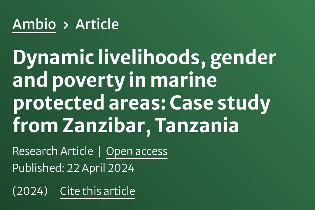 At the intersection of gender, economy and marine protection. Interesting results of livelihoods shifts overtime @Ambio_Journal @Stockholm_Uni @FAOAfrica @FAOKnowledge @WiMSnetwork @Genderaquafish @GAD_Network @FelicityPike @wiomsa @Seagrass_WSA