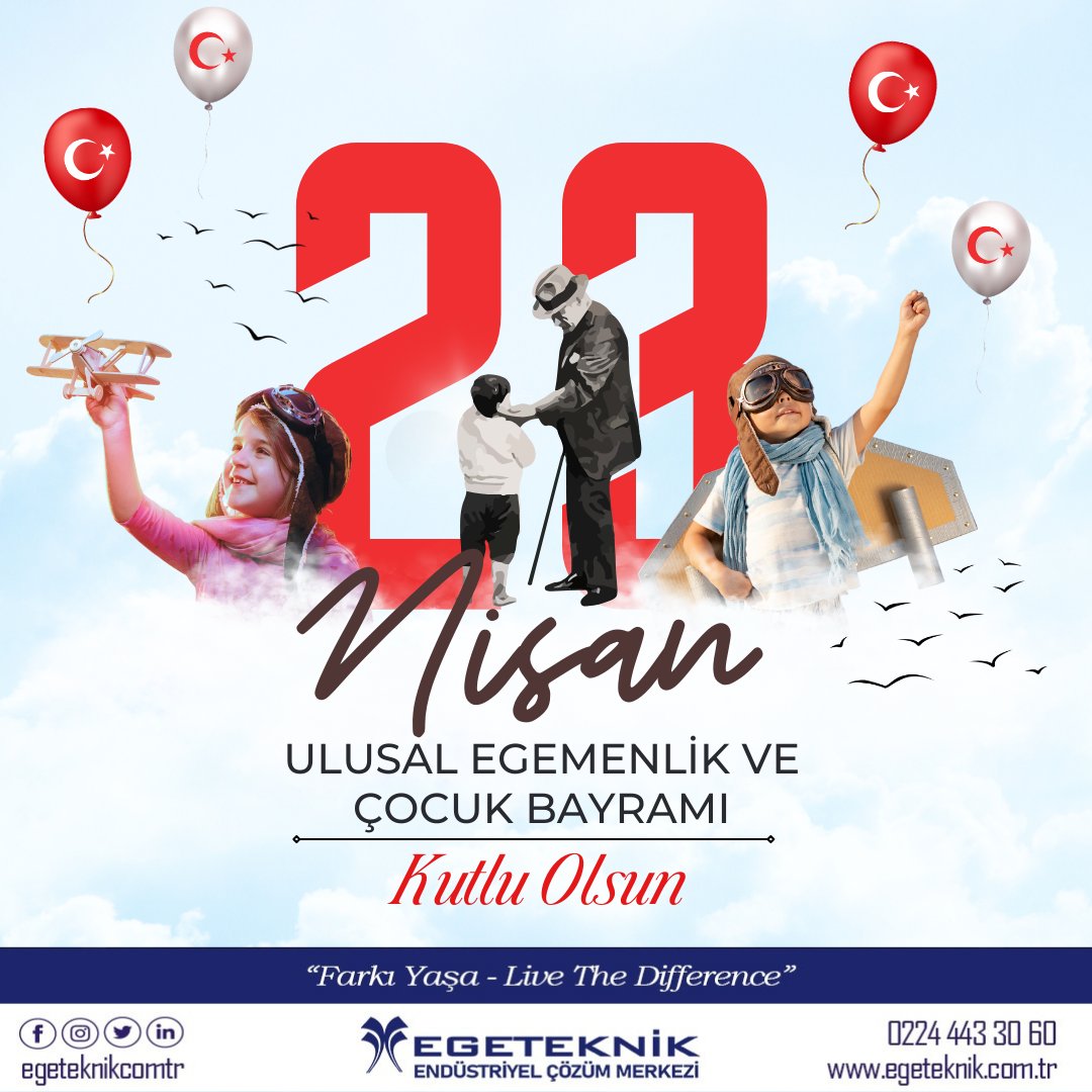 23 Nisan Ulusal Egemenlik ve Çocuk Bayramı Kutlu Olsun.

#23nisan #çocukbayramı #egeteknik #egeteknikcomtr #egetools #egeprosafe #egeprochem #egexproof