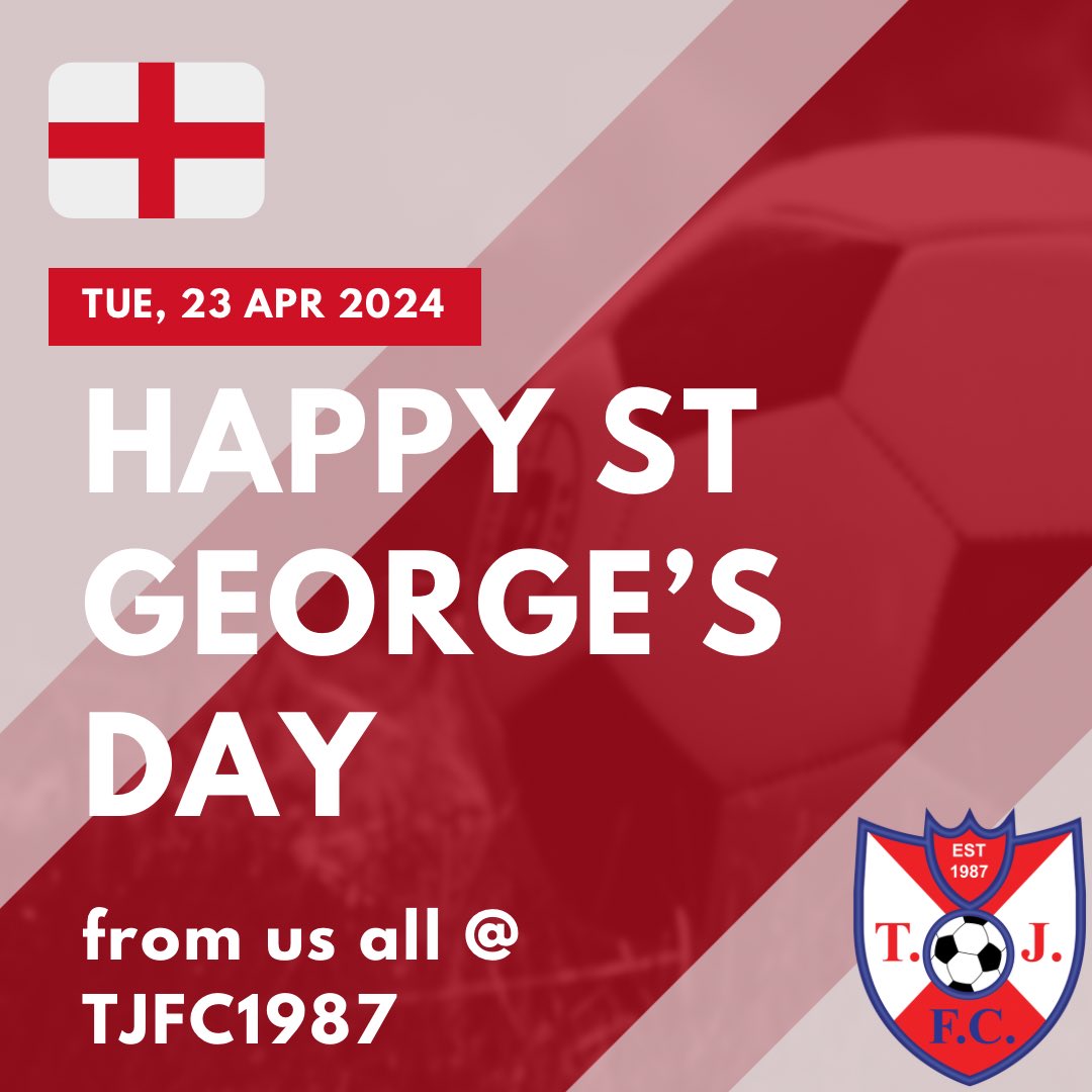 HAPPY ST GEORGE’S DAY ! 🏴󠁧󠁢󠁥󠁮󠁧󠁿

🔵⚽️🔴

#grassrootsfootball #StGeorgesDay #macclesfield