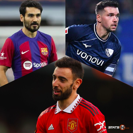 _Stats24's tweet photo. Most chance-creating players in Europe's top leagues:

🏴󠁧󠁢󠁥󠁮󠁧󠁿 Premier League: Bruno Fernandes (90)
🇫🇷 Ligue 1: Del Castillo (85)
🇮🇹 Serie A: Albert Gudmundsson (74)
🇪🇸 La Liga: Ilkay Gündogan (85)
🇩🇪 Bundesliga: Kevin Stöger (105)
🇳🇱 Eredivisie: Joey Veerman (112) https://t.co/rlXqFoiK6e