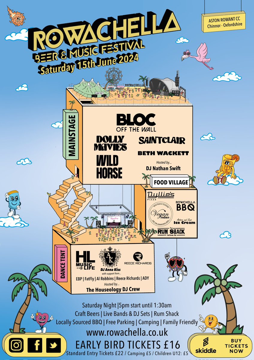 Rowachella (@rowachella) on Twitter photo Saturday 15th June we welcome some exciting artists to Rowachella 2024 🙌 Grab your £16 early bird tickets now 🎟️ skiddle.com/e/38089792 🎟️
💜😎🌴🦩<a href="/blocoffthewall/">Bloc Off The Wall</a> | <a href="/dollymavies/">Dolly Mavies</a> | <a href="/wildhorserockuk/">Wild Horse</a> | <a href="/houseology3/">HL</a> | <a href="/FatFly/">FatFly</a> and much more…#oxford #indie #housemusic #pop #chinnor Saturday 15th June we welcome some exciting artists to Rowachella 2024 🙌 Grab your £16 early bird tickets now 🎟️ skiddle.com/e/38089792 🎟️
💜😎🌴🦩<a href="/blocoffthewall/">Bloc Off The Wall</a> | <a href="/dollymavies/">Dolly Mavies</a> | <a href="/wildhorserockuk/">Wild Horse</a> | <a href="/houseology3/">HL</a> | <a href="/FatFly/">FatFly</a> and much more…#oxford #indie #housemusic #pop #chinnor