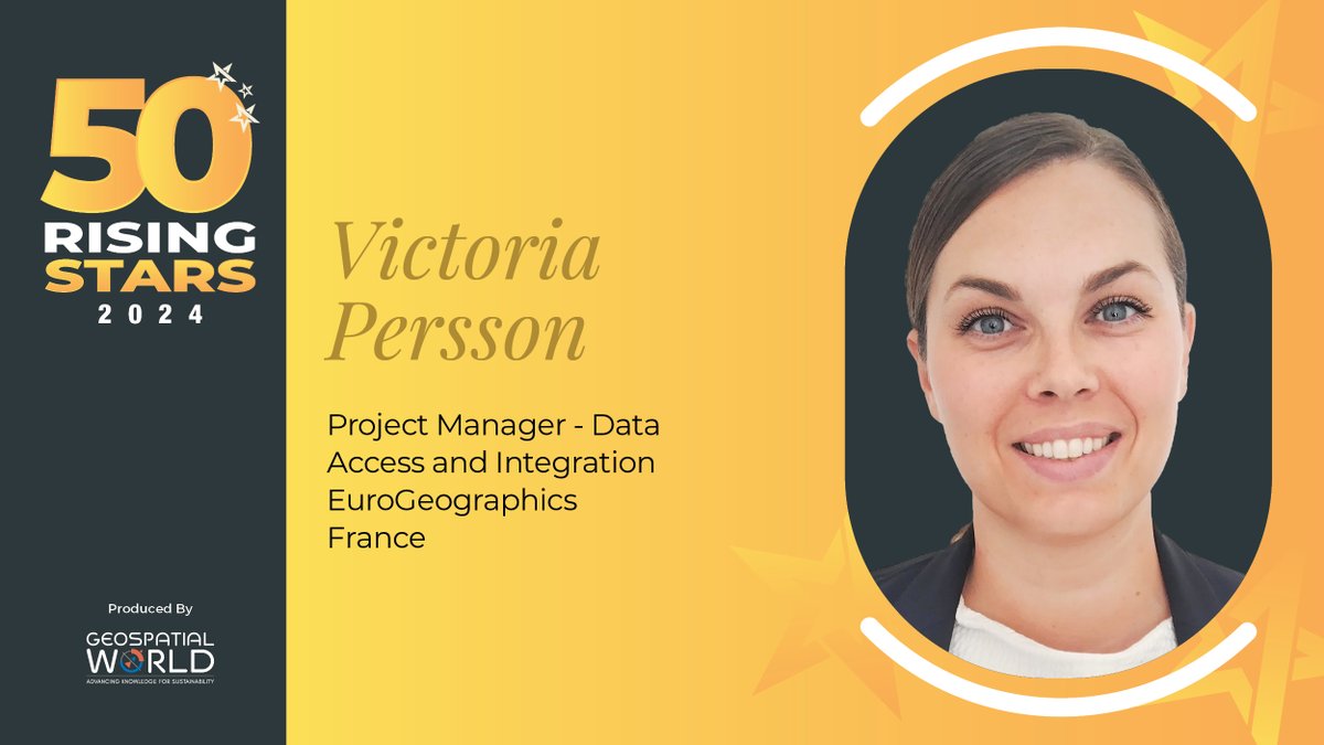Meet our Rising Star, Victoria Persson! Victoria leads multinational teams for the EU co-funded Open Maps for Europe 2 project, overseeing pan-European datasets. Discover more of her achievements: geospatialworld.net/rising-stars/2…