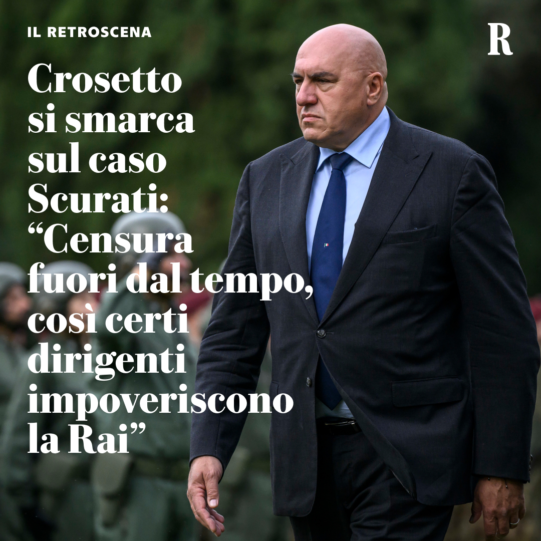 Il ministro della Difesa celebra il 25 aprile e si dice antifascista: 'Sul Ventennio ho un giudizio netto'. E su quanto accaduto in Rai con Scurati: 'Ha fatto bene Meloni a pubblicare l'intervento. Ho letto i suoi libri: sono obiettivi su Mussolini' larep.it/3UtuMDN