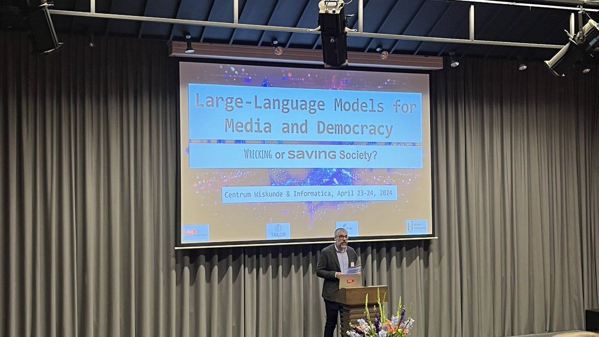 LLM workshop at <a href="/CWInl/">CWI</a> on media and democracy kicks off by <a href="/davideceolin/">Davide Ceolin</a>!

Tune in (via Zoom): cwi.nl/en/events/larg…