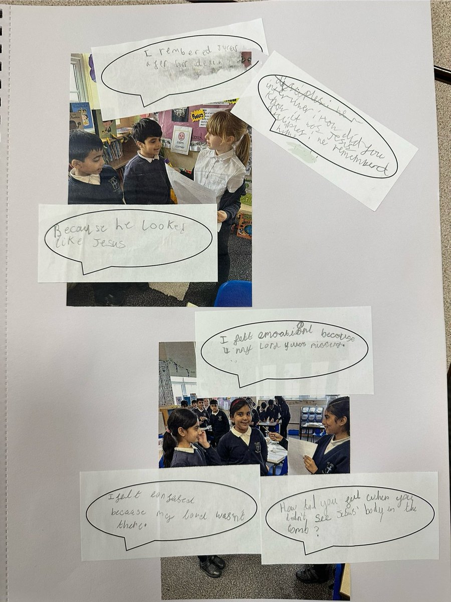 MissAustick's tweet photo. Some fantastic interviews taking place in Year 3 yesterday afternoon! We had reporters interviewing Jesus’ friends about how they felt after Easter. We focused on the empty tomb and the Road to Emmaus @stanneskly https://t.co/prydd0grd2