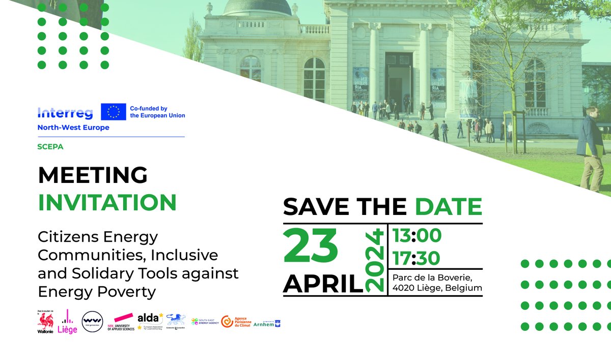 Under the Sustainable Energy Days initiative, join the 'Citizens Energy Communities' conference organised by the @VilledeLiege  🏙️ Learn about the pressing issue of #Energypoverty and innovative solutions aligned with the #EUGreenDeal objectives 💡 europa.eu/!tJDBTG