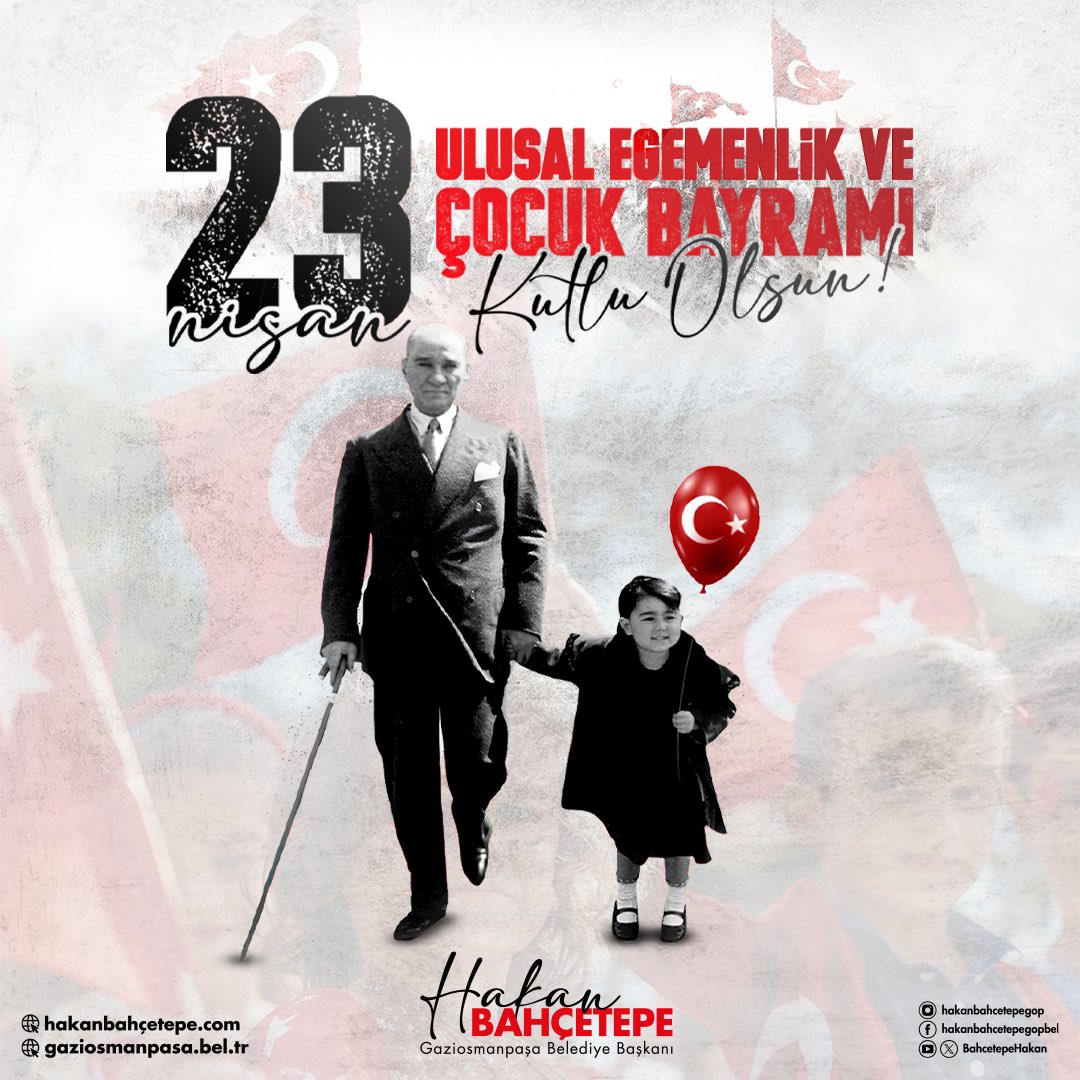 Ulu Önder Mustafa Kemal Atatürk’ün tüm dünya çocuklarına armağan ettiği #23Nisan Ulusal Egemenlik ve Çocuk Bayramımız kutlu olsun! 🇹🇷