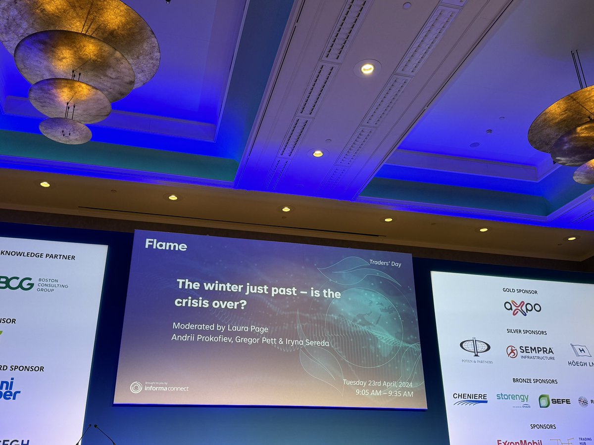 YanQinyq's tweet photo. NOW: the 30th edition of Flame conference kicked off with Trader’s Day #FlameConf 

Experts at session 1 discussing gas market supply and demand outlook https://t.co/IDuxa1Gzki