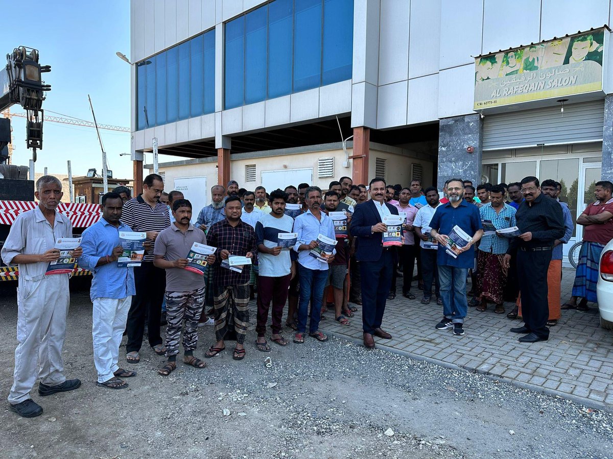Shri Ravi Kumar Jain, SS @IndiaInBahrain flagged off the ‘Awareness on Wheels’ campaign organized by @ICRFBahrain in association with Pleasure Riders Bahrain (PRB). Members of ICRF & PRB interacted with more than 350 laborers to help them with their mental well being.