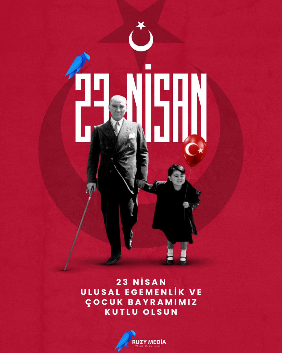 ruzyofficial's tweet photo. 🇹🇷 ULUSAL EGEMENLİĞİMİZİN TEMİNATI TÜRKİYE BÜYÜK MİLLET MECLİSİMİZİN AÇILIŞININ 104. YILI VE ULU ÖNDER ATATÜRK’ÜN GELECEĞİMİZİN TEMİNATI ÇOCUKLARIMIZA ARMAĞAN ETTİĞİ 23 NİSAN ULUSAL EGEMENLİK VE ÇOCUK BAYRAMI KUTLU OLSUN! https://t.co/BbCYHq2jo0