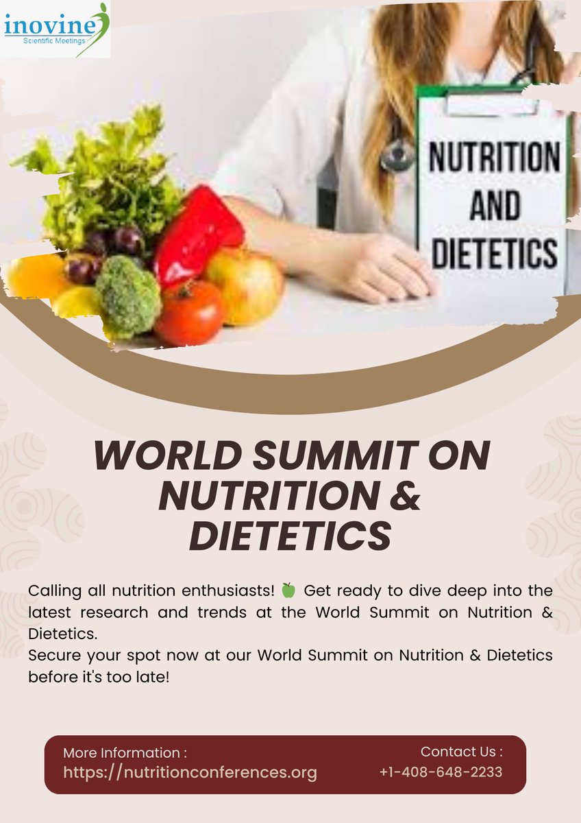 For Details: nutritionconferences.org 

#nutritionanddietetics #nutritionist #wsnd2024 #researchers #dietitian #conference2024