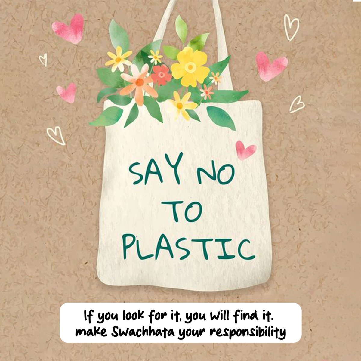 Say no to single-use plastic. Embrace sustainable alternatives like reusable bags and take charge of cleanliness Let's make Swachhata everyone's priority. #SayNotoSUP