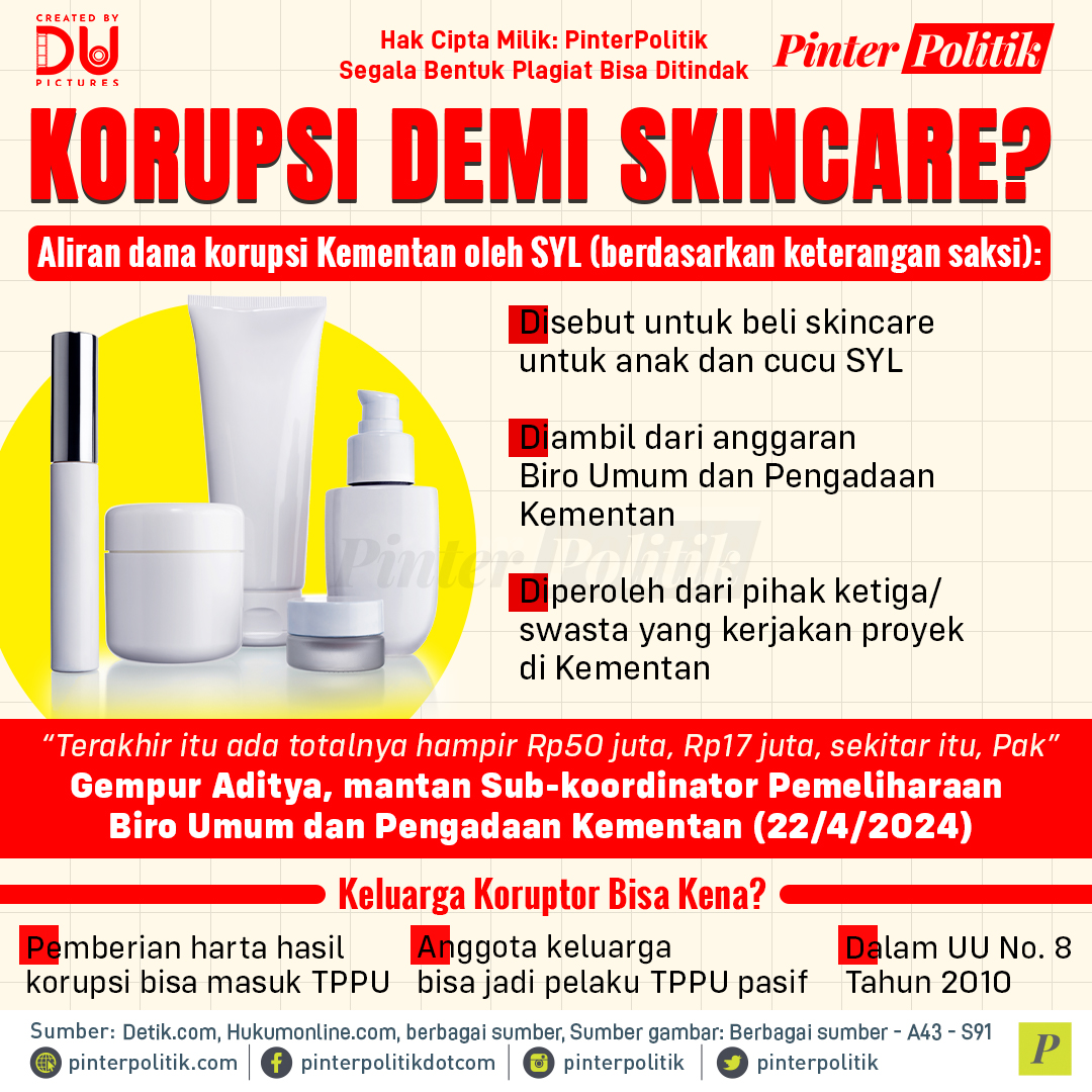 Korupsi supaya bisa beli skincare? 😲

#SyahrulYasinLimpo #SYL #MenteriPertanian #Mentan #skincare #korupsi #pinterpolitik #beritapolitik #politikIndonesia #politik