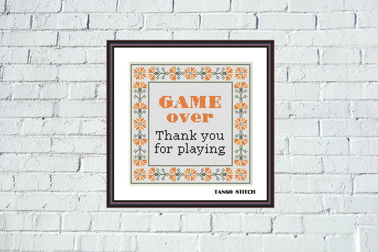 Game over. Thank you for playing funny cross stitch pattern jpcrochet.com/products/game-… 
#crossstitchpattern #crossstitch #needlecraft #stitching #embroidery