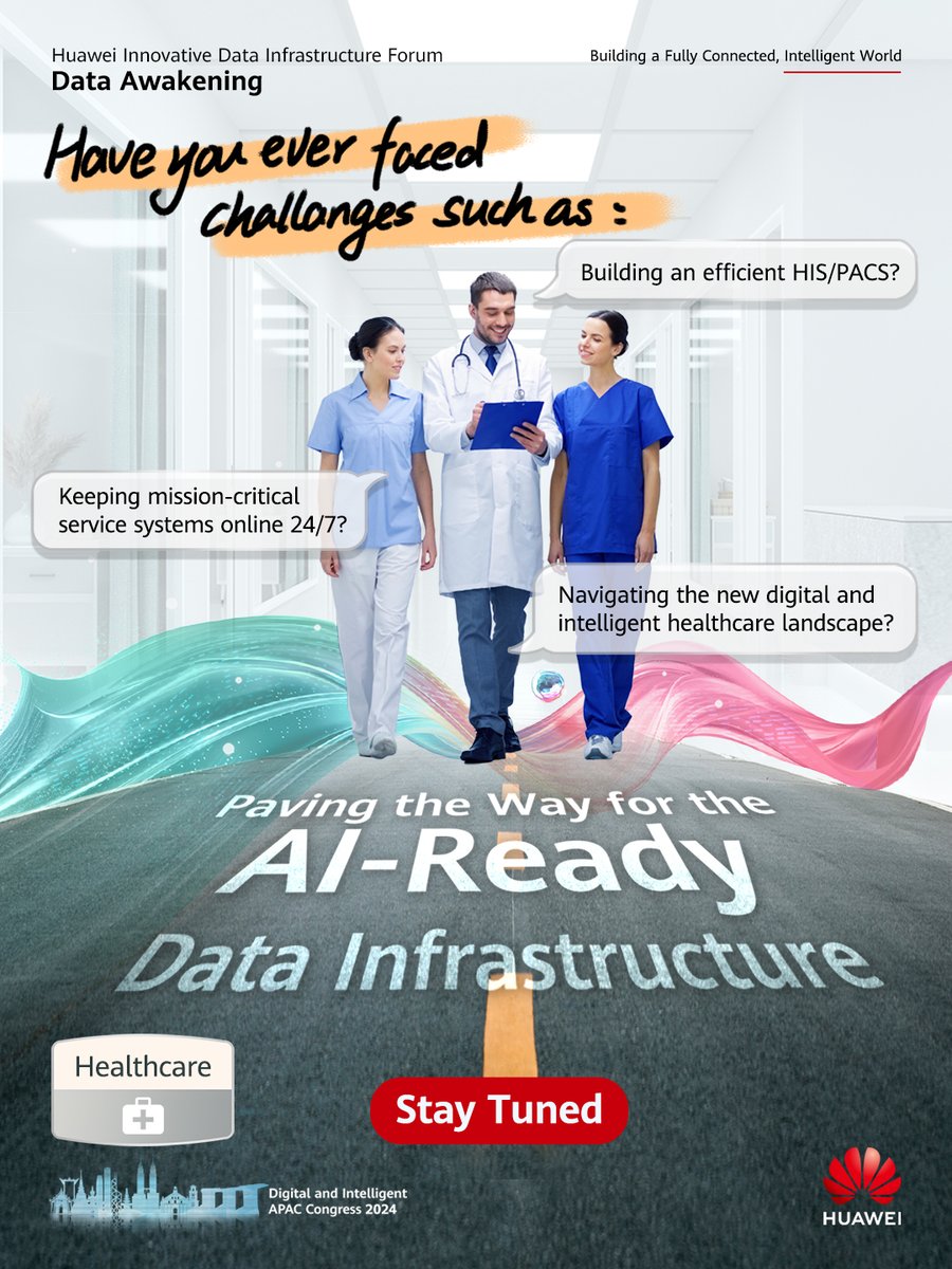 HuaweiEntAPAC's tweet image. Join the conversation at Huawei Innovative Data Infrastructure Forum as we chart a course toward the future of #healthcare! Together, let&apos;s explore how #DataStorage infrastructure is reshaping the landscape of intelligent healthcare.
Stay tuned: #DataAwakening #HWIDI…