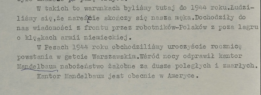 #Recherchetagebuch #HASAGExkursion / vor 80 Jahren:
Der Überlebende Szlomo Kurz berichtet, dass an #Pessach 1944 die jüdischen #Zwangsarbeit|er*innen im Lager d. #HASAG in Skarzysko-Kamienna den 1. Jahrestag des Aufstands im #WarschauerGhetto mit einem Gottesdienst feierten. [YV]