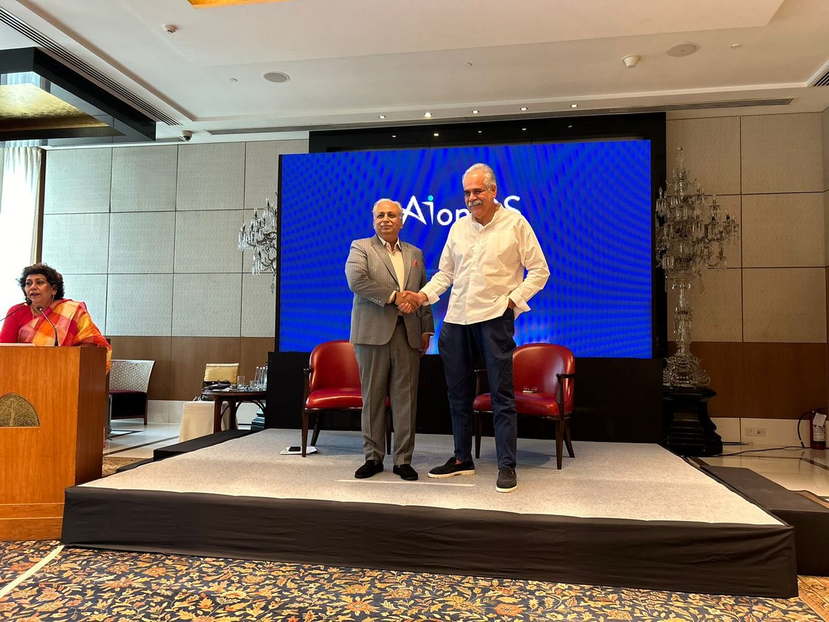 #JustIn | Rahul Bhatia of #InterGlobe & @C_P_Gurnani of Assago announce JV to launch new #AI venture AIonOS #IndiGo