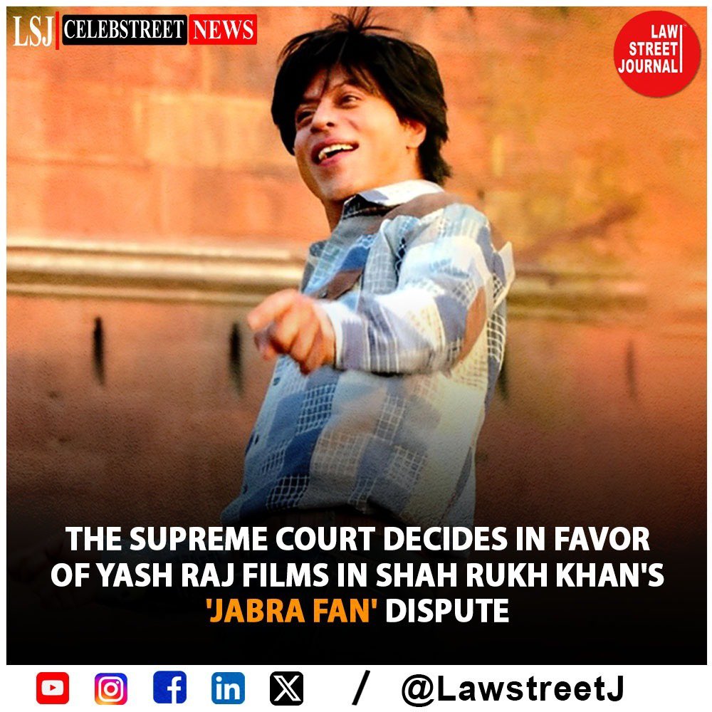 #YashRajFilms has appeared victorious as the #SupremeCourt of India overturned a previous ruling by the National Consumer Disputes Redressal Commission regarding the exclusion of the song ‘Jabra Fan’ from the Shah Rukh Khan starrer Fan. The 2021 order had directed #YRF to…