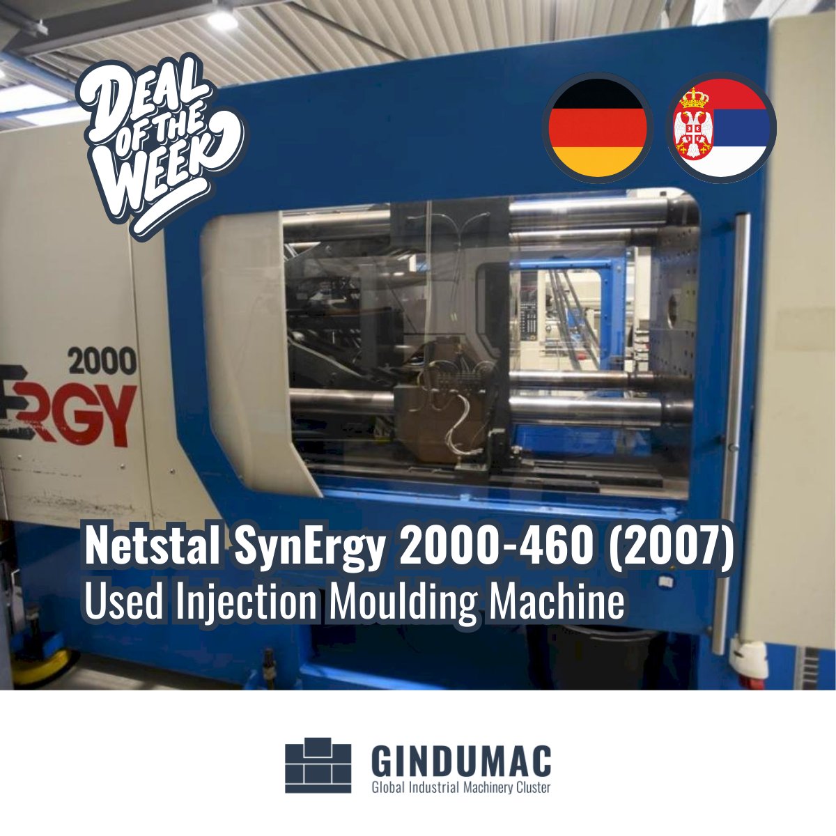 Deal of the Week!

Used Injection Moulding Machine, Netstal SynErgy 2000-460 (2007), sold from Germany to Serbia, FCA, 1,370 km to go.

See machine details: gindumac.com/product/netsta…

#gindumac #usedmachinery #injectionmoulding #netstal #dealoftheweek