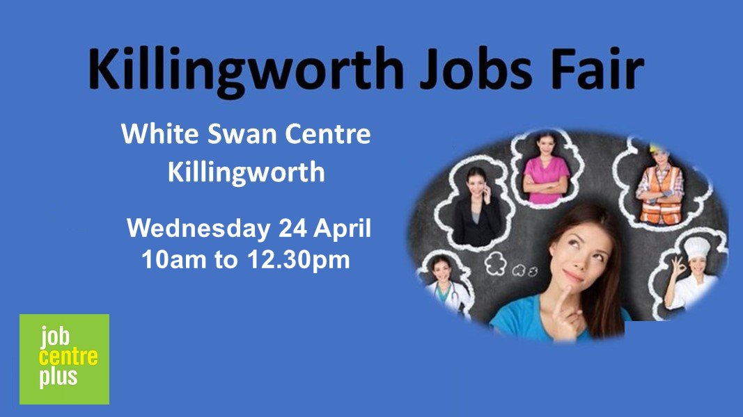 Killingworth Jobs Fair is tomorrow, Wednesday 24 April, at the White Swan Centre in Killingworth, 10am to 12.30pm, in partnership with Killingworth Jobcentre.

Meet local and national employers with loads of job vacancies to offer.

Entry is free. 

#Jobsfair
