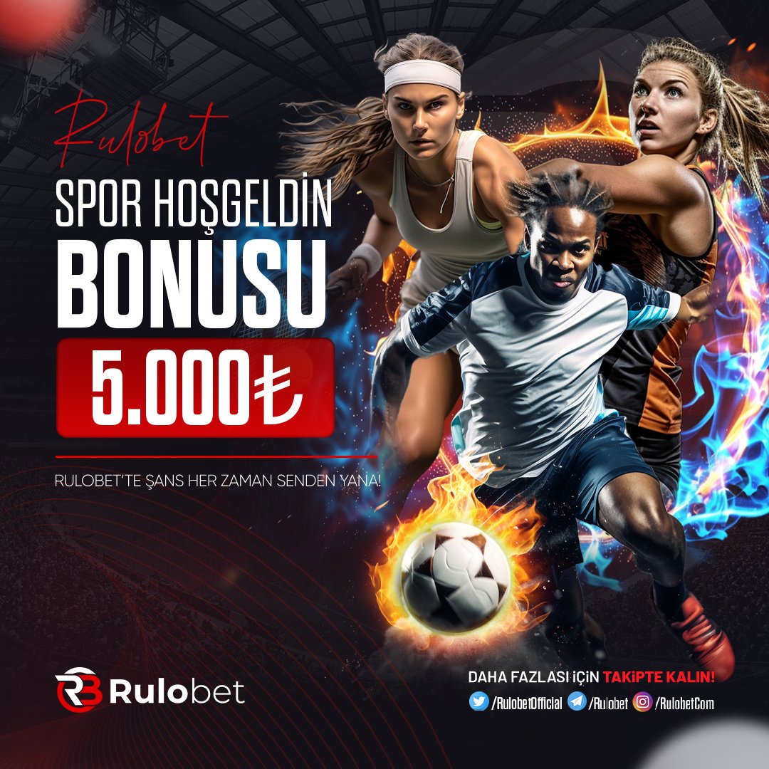 🎉 5000 TL Hoşgeldin Spor Bonusu #Rulobet'te İlk yatırımınıza özel olarak %100 oranında 5000 TL ye kadar Hoşgeldin bonusu alabilirsiniz. Sadece spor alanında geçerli değil ! İstersen casino, istersen de canlı casino alanında kullanabilirsin. ⚡️ Hemen kayıt ol, bonusunu al,