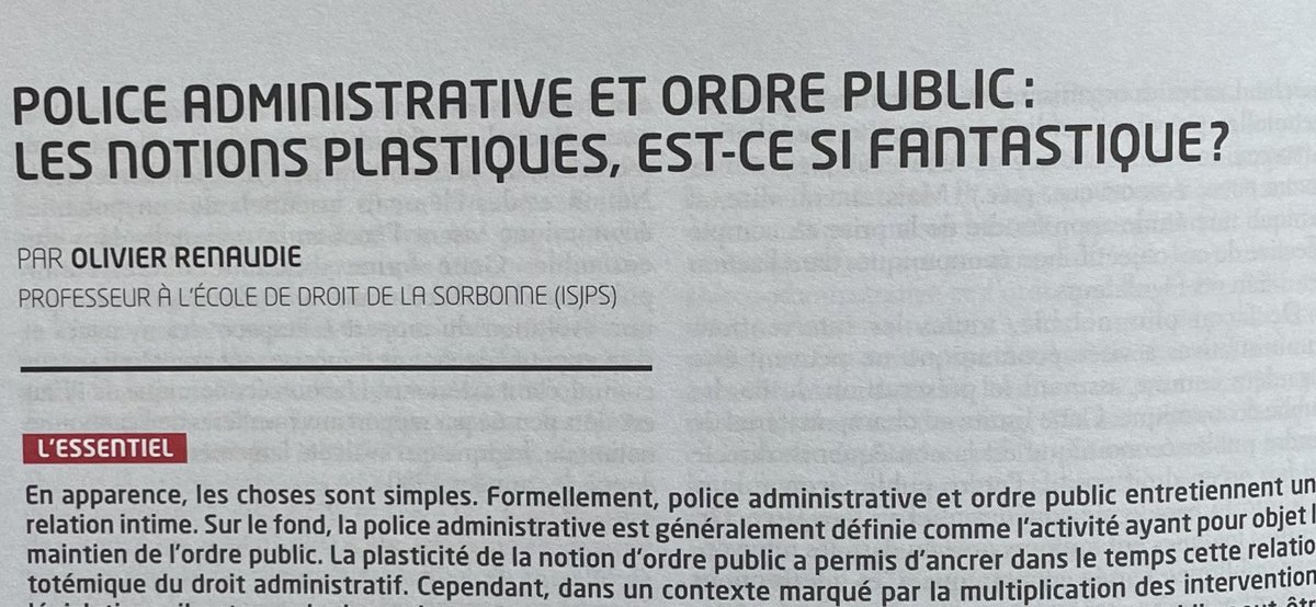 Très heureux d’avoir contribué au dossier spécial de l’@AJDA_Dalloz sur les usages de la notion d’ordre public !… @AFDSD_dt_defsec @Asso_AFDA @ISJPS_Sorbonne @LabContinuum