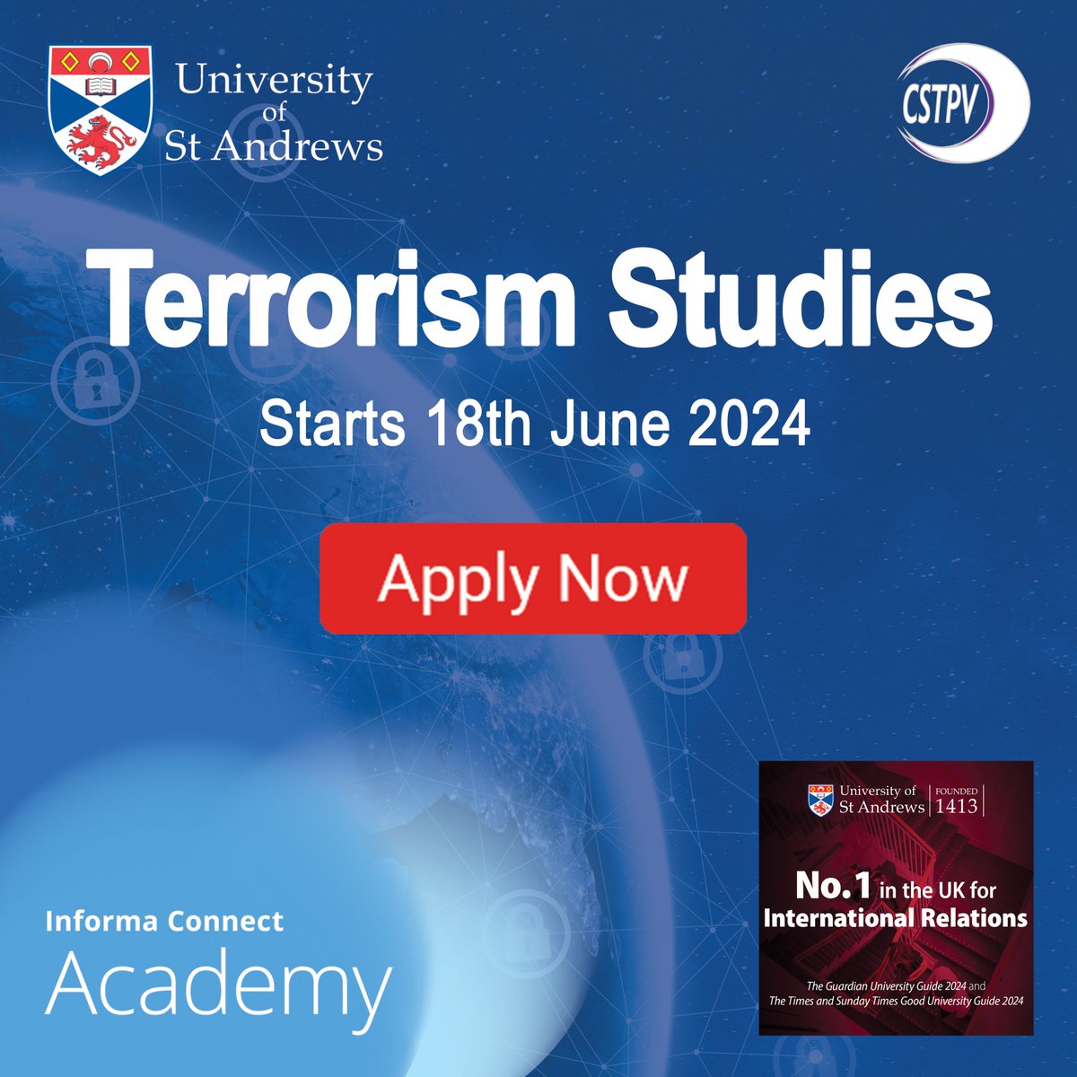 TerrorismCourse's tweet photo. Experience the best in education with the 2x No.1 ranked St Andrews University!

Book online now: https://t.co/jTMR3OU3PE

Starts 18th June 2024.

#counterterrorism #security #onlinelearning #careerprogression https://t.co/PPrtkCAf8R