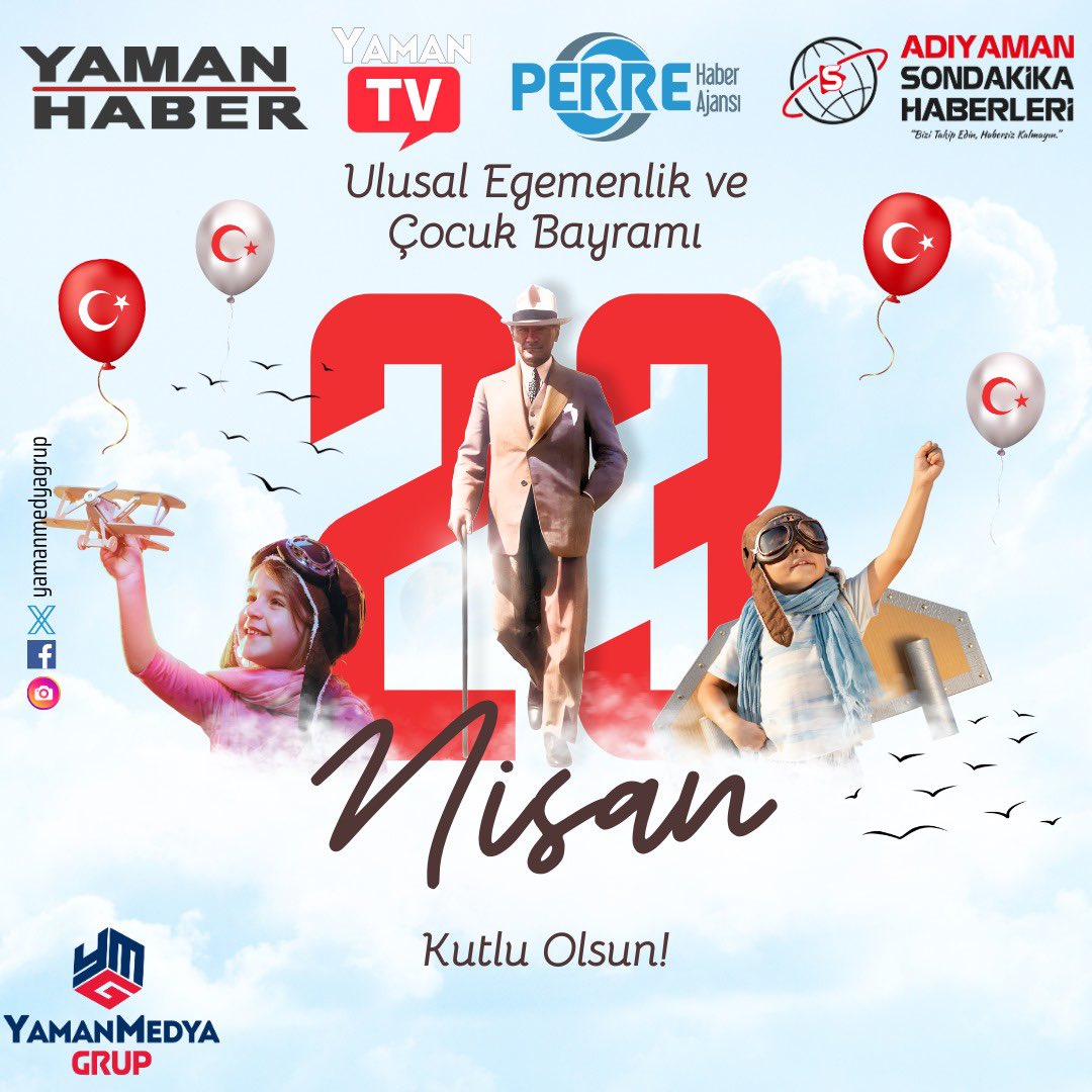 Geleceğimiz olan çocuklarımızın 23 Nisan Ulusal Egemenlik ve Çocuk Bayramı’nı kutluyor; bizlere bir vatan ve aydınlık yarınlar armağan eden Mustafa Kemal Atatürk'ü, şehitlerimizi ve gazilerimizi saygı, rahmet ve minnetle anıyoruz.