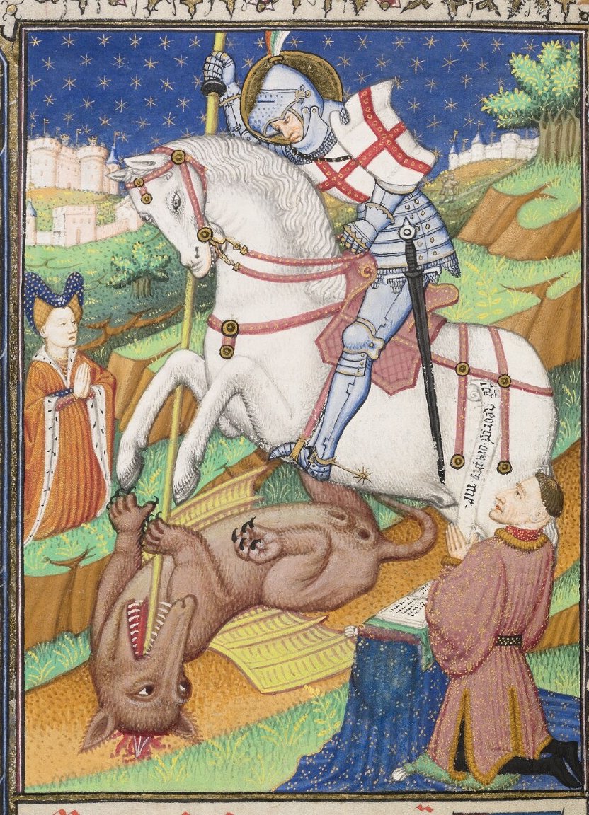 #StGeorgesDay The Society for the Protection of Clearly Pathetic and Defenceless Dragons really object to this kind of behaviour from St George @bodleianlibs MS. Auct. D. inf. 2. 11 f. 44v #DragonsofTwitter