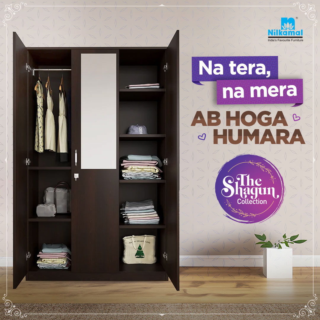 Here's to the perfect wardrobe for the perfect jodi 😌🫶😍

Check out the Shagun Collection. Visit nilkamalfurniture.com

#ShagunCollection #Wedding#NilkamalFurniture #NilkamalLimited #IndiasFavouriteFurniture #FurnitureIndia #nilkamal #FurnitureTrend