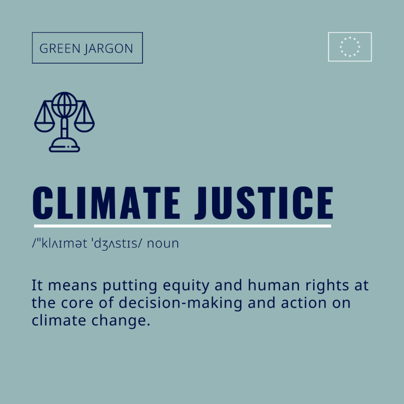 How can the fight against climate change be just? 🤯 #ClimateJustice means prioritising fairness and human rights when tackling #ClimateChange. Who says the environmental issue is not also a human rights concern? #GreenJargon