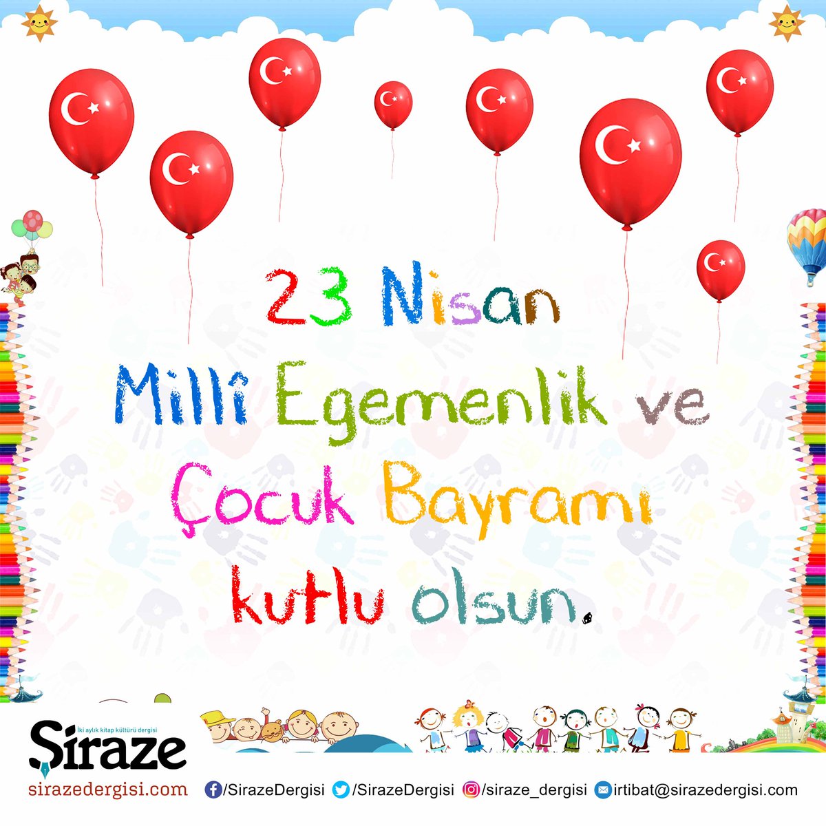 23 Nisan Millî Egemenlik ve Çocuk Bayramı'nı kutluyor, Gazi Mustafa Kemal Atatürk ve silah arkadaşları başta olmak üzere kahraman ecdadımızı rahmet ve minnetle yâd ediyoruz.