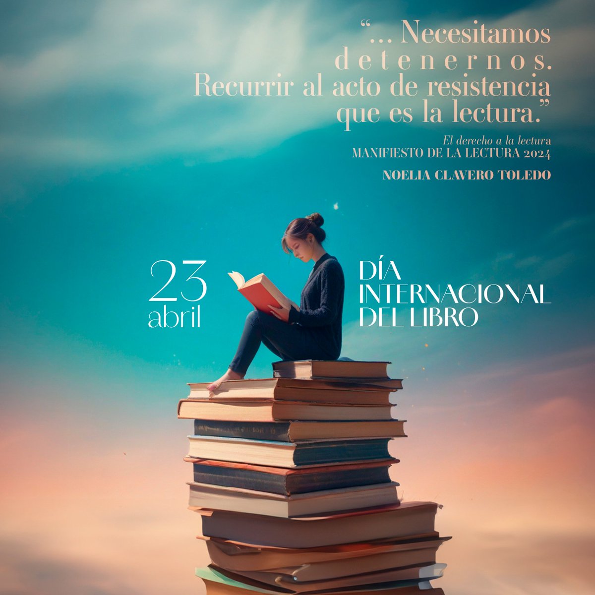 ¡Feliz #DíaDelLibro! 📖 Te invitamos a celebrar este #23Abril con la lectura del manifiesto 'El derecho a la lectura', de Noelia Clavero, que nos propone @letrasandalucia 👉lajunta.es/4qvji @CulturaAND @AlmeriaJunta @JaenJunta @JuntaCordoba @JuntaSevilla @HuelvaJunta
