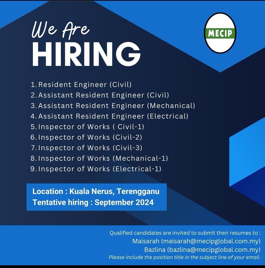 twt_penganggur's tweet image. Jawatan kosong bidang kejuruteraan. Hantar resume anda ke alamat email di bawah 👇