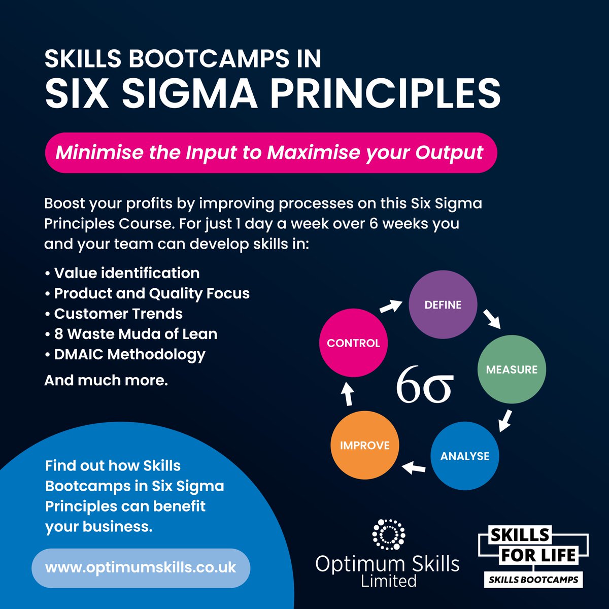 We are offering a cost-effective training solution to businesses across North East England to access Skills Bootcamps in Six Sigma.  

Find out more:
optimumskills.co.uk/training-cours…

#SixSigma #SkillsBootcamps #SkillsForLife