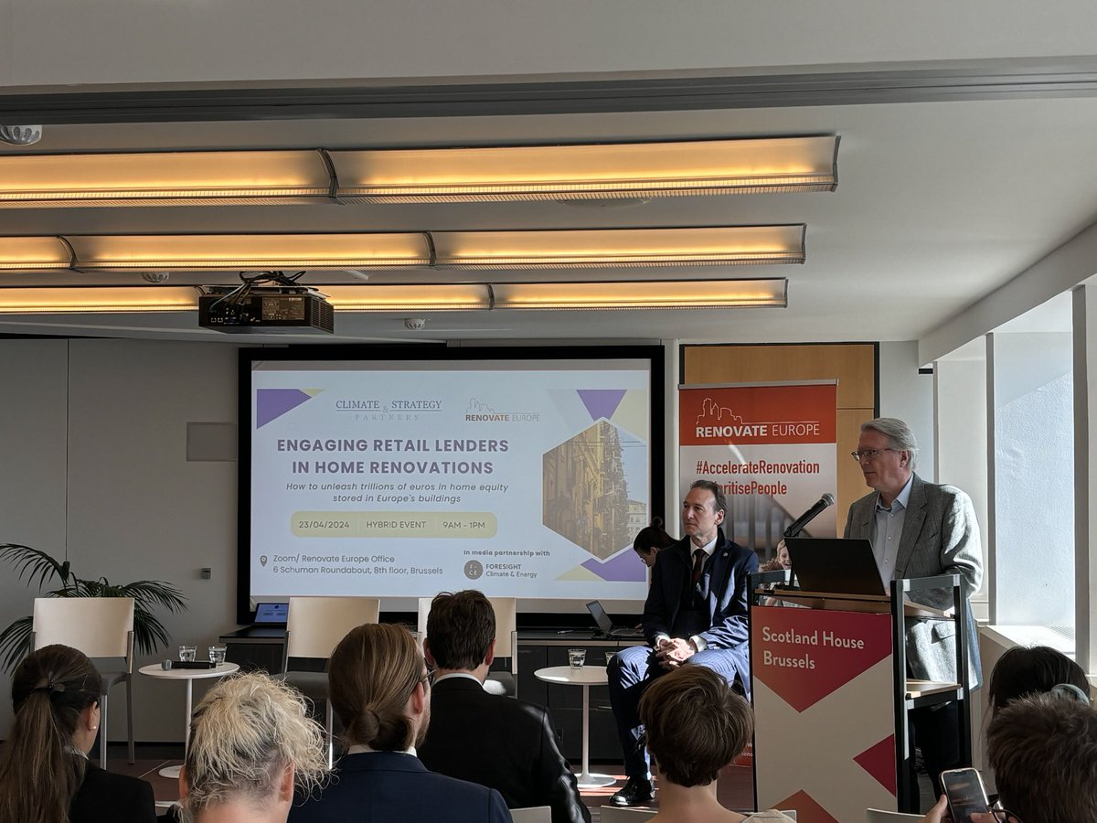 Full room at @_EuroACE as we kick off the event on Engaging Retail Lenders in Home Renovations, organised by @RenovateEurope and @ClimateSt. No wonder: it’s at the heart of a successful #EPBD implementation to secure easier access to funding