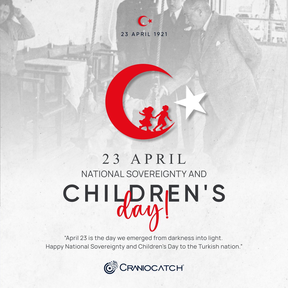 We, the CranioCatch family, celebrate with enthusiasm the April 23 National Sovereignty and Children’s Day! 

We extend our warmest wishes to our children, the guarantors of our future, and hope for their healthy, happy, and successful lives.
#23Nisan