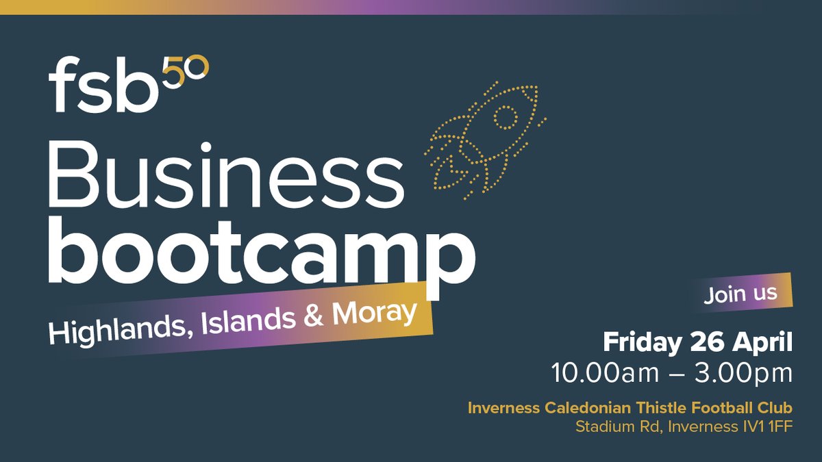 This Friday, 26 April with our friends at @ICTFC ⚽️

A day of inspirational thoughts ✅
Support✅
Networking✅ 

And all designed to help you develop and grow your business. 💪
#FSBbootcamp
fsb.org.uk/event-calendar…