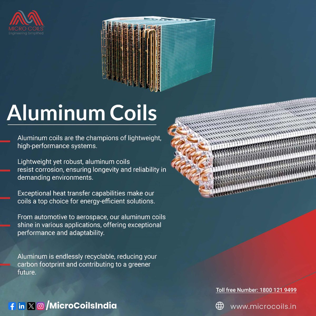 Dive into innovation with our aluminum coils, meticulously crafted to redefine cooling standards. 

🌡️ Unparalleled Thermal Conductivity:
🌍 Eco-Friendly Ingenuity: 
🔧 Built to Last: 
🏭 Versatility Redefined: 

#AluminumCoils #CoolingEfficiency #SustainabilityMatters