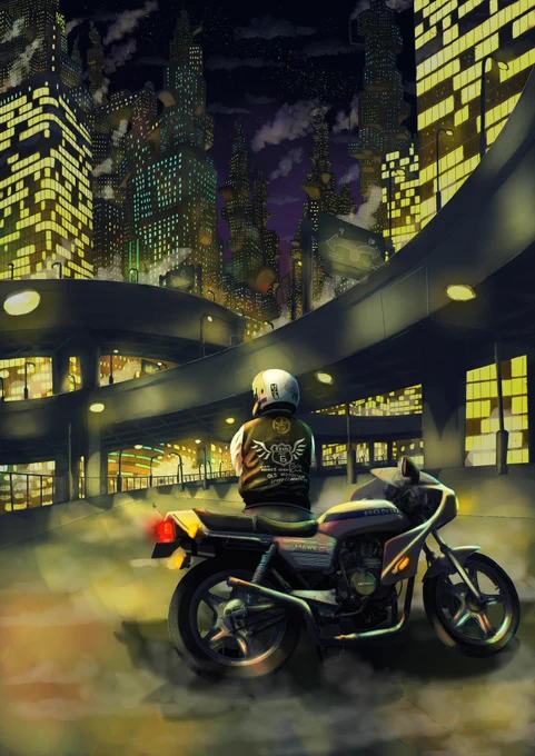 以前描いた車やバイク創作では乗り物を乗りこなすキャラをたくさん登場させる予定です#イラスト 