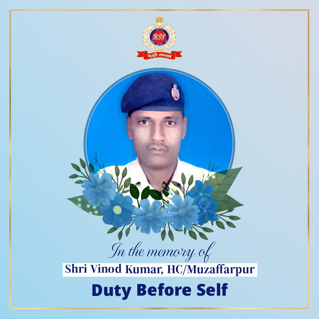 #RPF family lost a brave son, Head Constable Vinod Kumar, who succumbed to injuries from an exploding fire extinguisher while fighting a train blaze. Despite the risks, he did not flinch from his duty to protect lives. 
Honor &amp; salute to this fearless #Hero.
#DutyBeforeSelf