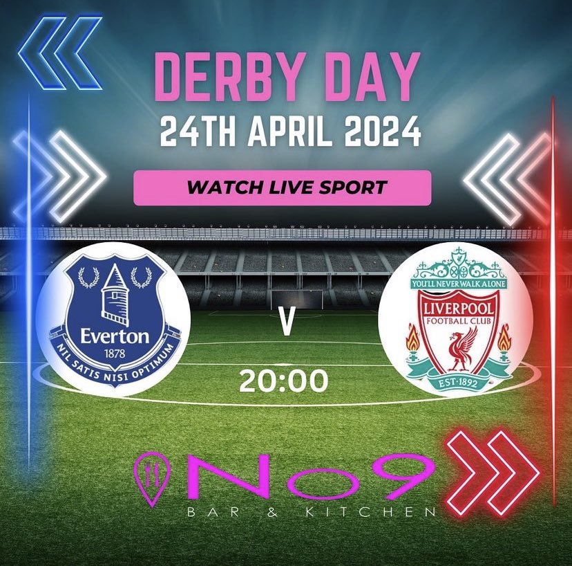 Everton v liverpool Wednesday 8pm kick off of your off the match come join us for pre match food and drink. If your not going the game watch it live with us. Everyone welcome