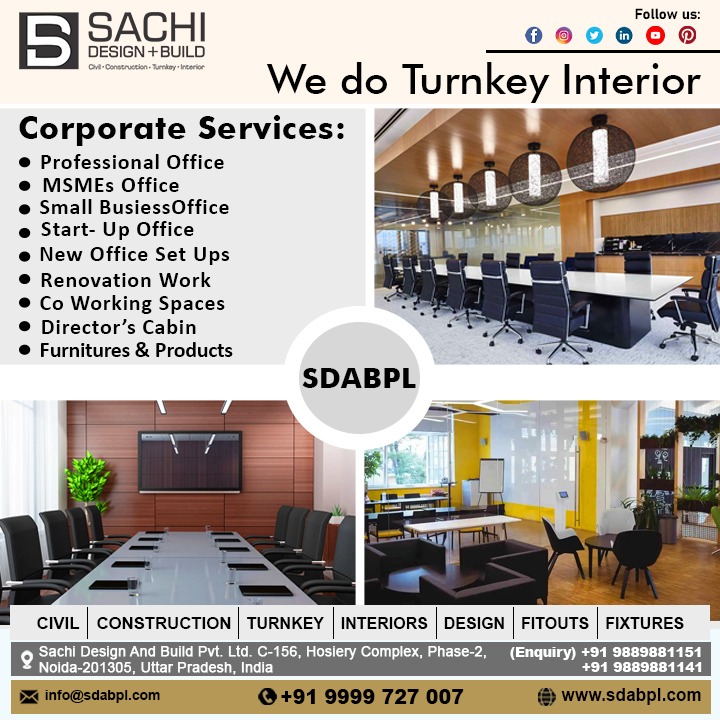 Transform your workspace with turnkey interior solutions by Sachi Design And Build. Elevate professional offices, MSMEs, small businesses, startups and new office setups with flawless designs and expert renovation work. #turnkeyinterior #professionalofficedesign #newofficesetups