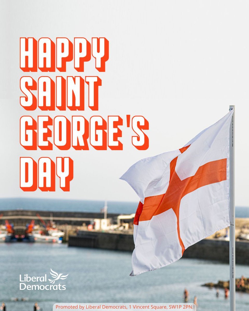 To everyone celebrating across England. From Dorset to Durham, Kent to Kendal, Leeds to London. Happy St George's Day! 🏴󠁧󠁢󠁥󠁮󠁧󠁿