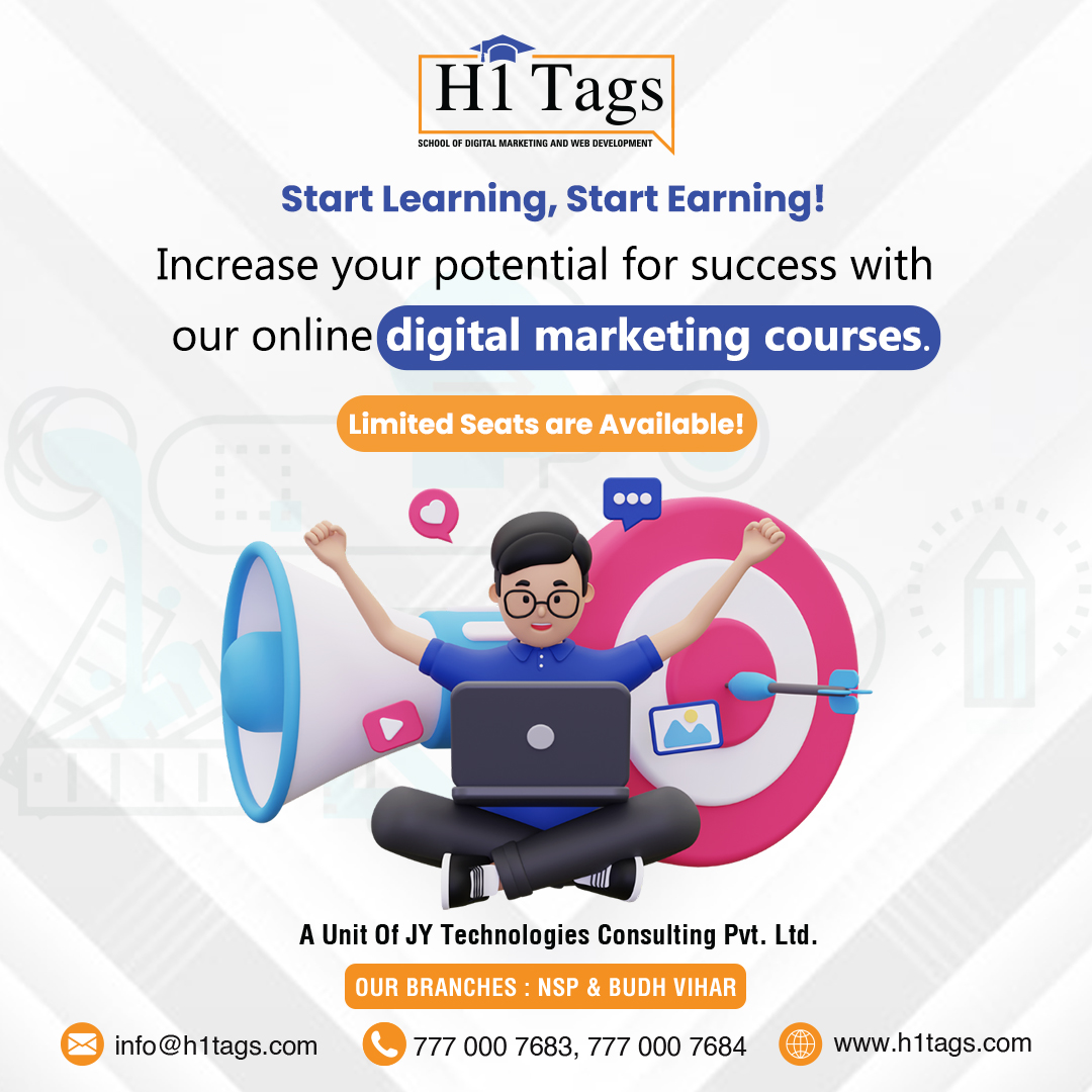 Invest in Yourself! Enroll Now for Our High-Impact Digital Marketing Course!

Enroll now to get started!
h1tags.com/contact-us/

#digitalmarketing #h1tags #learndigitalmarketing #skills #learning #earning #earnmoney
#skills #Growth #Careers #careergrowth