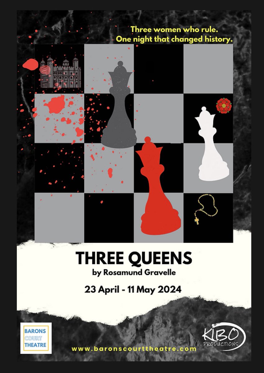 Congratulations to Rosalind Gravelle on the opening night of her wonderful new Tudor play, Three Queens. I’ll be there on Thursday to take part in a post show Q&A and cannot wait to finally see the show. Tickets can be purchased at baronscourttheatre.com #threequeens