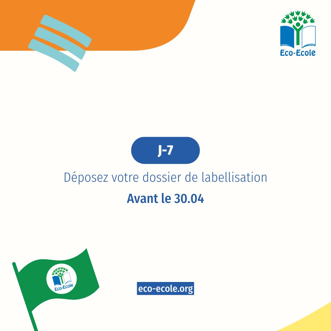 🚨 Dernière ligne droite pour déposer votre dossier pour demander la labellisation Eco-Ecole, Eco-Collège ou Eco-Lycée 2024 🚨

Renseignez les informations sur le projet mené par votre établissement scolaire sur l'année dans votre Espace établissement 👉urlz.fr/qiyy