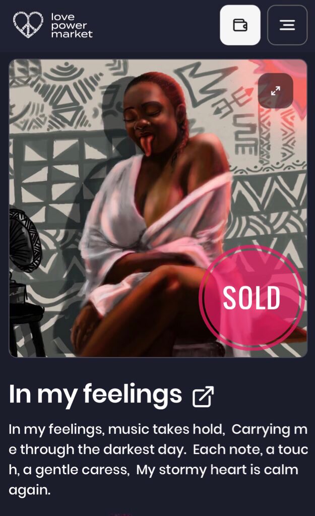 “In my feelings” from the “Love craft” collection Sold to @LovePowerCoin on LPM Marketplace 💫 Thank you so much for your unwavering support 🙏 #LoveSupports