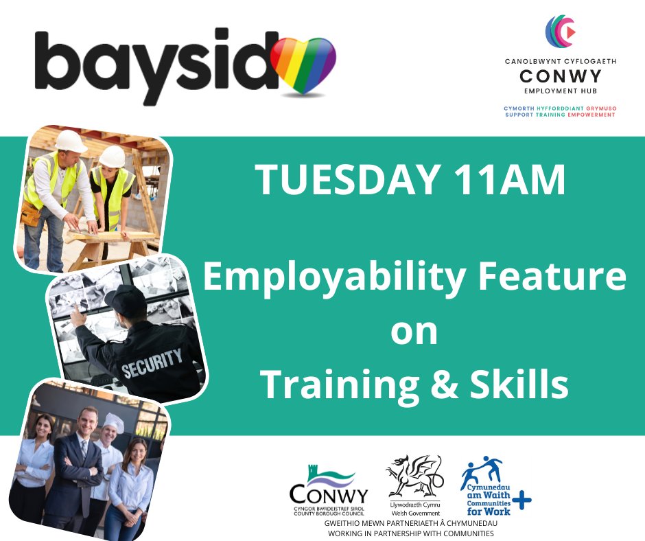 Tune in to @RadioBayside at 11am today as Susan returns to the airwaves to discuss the diverse range of training courses set to empower Conwy residents over the next few months. Don't miss it!
#training #traininganddevelopment #skills