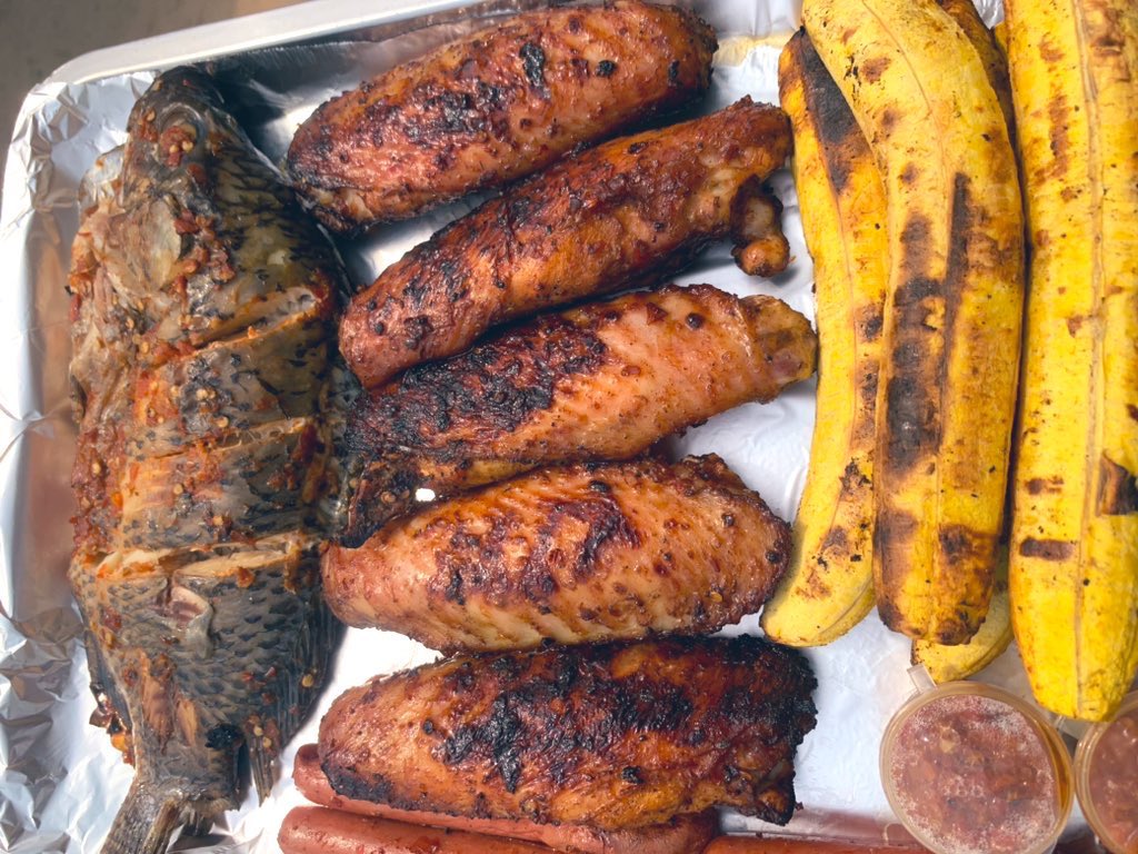 You need something hot and spicy for the rain, will it be croaker or catfish or Tilapia barbecue tray?
